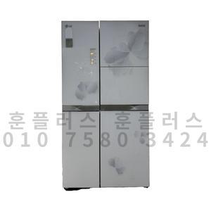 중고 냉장고 LG 디오스 꽃무늬 홈바형 양문냉장고 756L