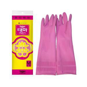 태화 고무장갑 중 선밴 M 10개 태화지앤지 주방 식당 설거지 김장 청소 다용도 천연생고무
