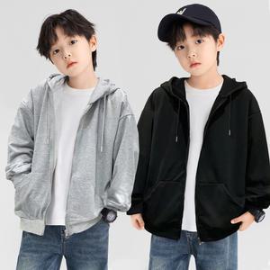 10대 남아 얇은 무지 후드집업 봄 가을 주니어 바람막이 점퍼 루즈핏 여아 자켓 초등학생옷