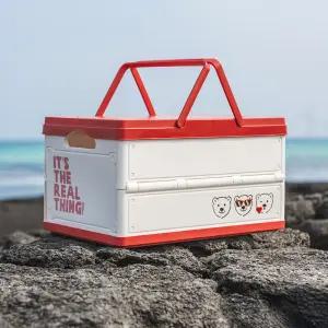 코카콜라 접이식 폴딩박스 정리함 COCO-PB20W 화이트 30L/우드상판