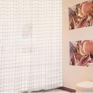 고품질 퓨어체크욕실커텐 깨끗한 샤워가림막 화이트체크샤워커튼 (WFHVDF3)