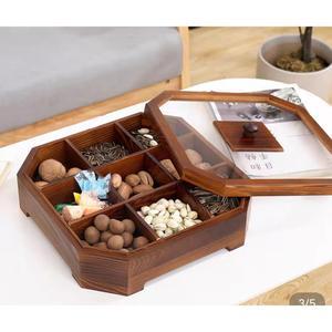 구절판 그릇 나무 나눔 뚜껑 스끼다시 전통 업소용 투명 간식