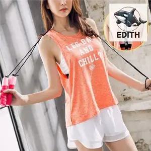 여성 운동 민소매 티셔츠 쿨원단 피트니스-WFH3F28