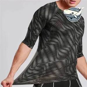 남성 요가핏 통기성 마이크로 메쉬 반팔 티셔츠-WFH2BNC