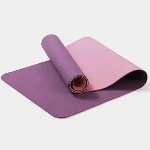 양면 컬러 TPE 요가매트 6mm 183x61cm 퍼플 홈짐-WFDB396