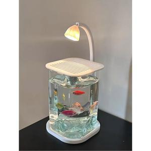 어항 소형 베타 구피 격리 블루 열대어 미니수조 실린더 배면 30X30X70 에코