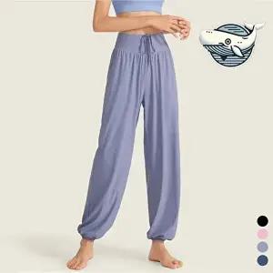 편안한 여름 요가 하렘 조거 팬츠 넓은-WFGUFUZ