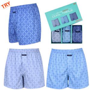 속옷MOA 트라이 남성용 쿨트리플 시원하고 쾌적한 죽섬유박서 트렁크팬티(3매입)/J03