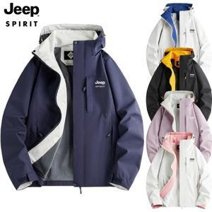 JEEP 봄 남녀공용 경량 등산 작업 아웃도어 후드 점퍼/바람막이/등산복/방풍방수/아우터
