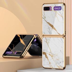 갤럭시 Z플립4 zflip 폴더 지플립 대리석 마블 강화유리 풀커버 슬림 자개 골드라인 하드 범퍼