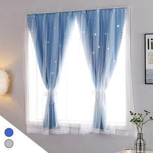 레이스 간편한 가림막 찍찍이 커튼 암막 쉬폰 커텐 창문 200 차르르 120X 거실