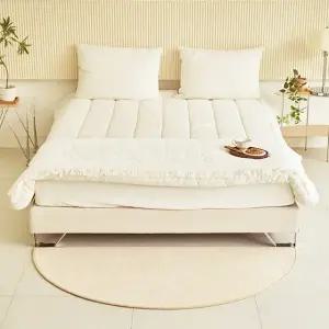 스칸디앤홈 먼지없는 크림투톤 단모 러그 거실 카페트 크림베이지 반원형 50x100