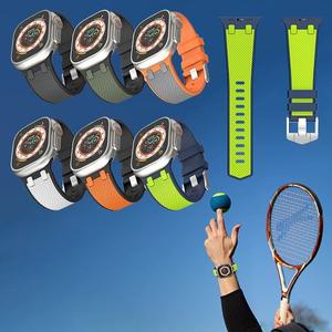 애플워치 9 8 7 6 5 4 se 2 울트라 호환 커스텀 캐주얼 배색 컬러 실리콘 스트랩 밴드 시계줄