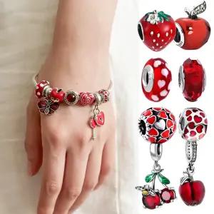 베리스톤 판도라팔찌 호환 참 레드 빨강 참 ( 판도라호환 하트 사과 댕글참 글라스참 )