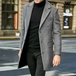 위즈아이 남성 싱글 모직 하프 비즈니스 코트 WI001CT 1133286