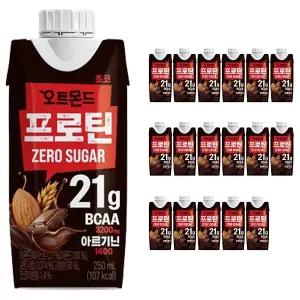 롯데 오트몬드 프로틴 제로슈거 초코 250ml x 18팩