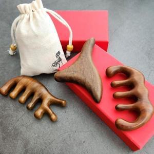 백단향 우드 괄사마사지기 3종세트 두피 바디 지압