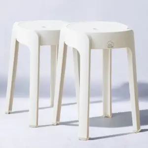 벤치의자 데이킨 플라스틱 원형 스툴 의자 2개 세트