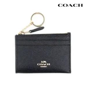 [백화점 AS 가능] 코치 카드지갑 여성 명품 가죽 지퍼 동전 키링 지갑 블랙 88250IMBLK