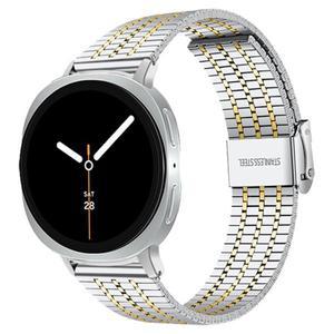 삼성 갤럭시 워치 8 40mm 44mm용 스테인리스 스틸 시계줄, 클래식 교체 가능한 메탈 조절식 스트랩