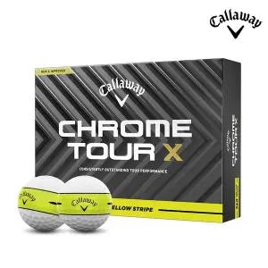 [캘러웨이] 크롬 투어 X 360 스트라이프 옐로우 골프볼 [4피스]