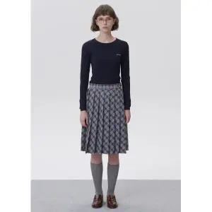 [롯데백화점]플랙 체크 미디 플리츠 랩 스커트(PWTF1SKL33W)