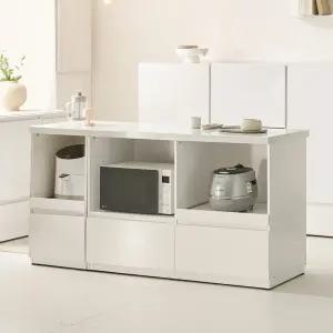 코디 E0 폭깊은 광파오븐 인조대리석 아일랜드 홈바 식탁 렌지대 수납장 1600