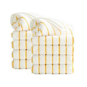 타월톡톡 무형광 시크라인 스트라이프 호텔수건 190g 코마사, 오렌지, 10개