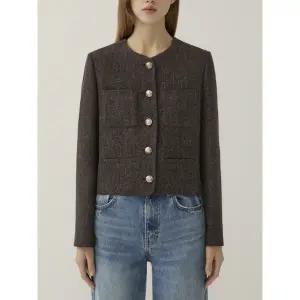 [리스트](김해점) 울 트위드 포켓 라운드넥 자켓