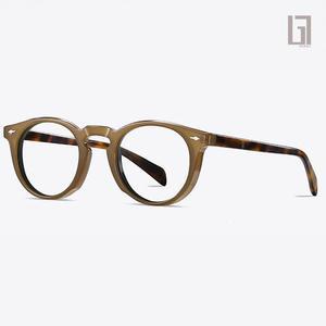 블루라이트차단 뿔테 라운드 레트로 안경 브라운