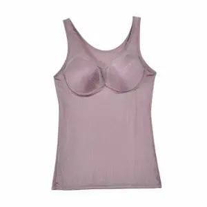 여름 속옷 인견 브라런닝 여성용 캡나 셔츠 스타일 민소매 런닝셔츠 소재 (WFJCD4K)