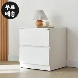 모엘 화이트 침대 협탁 2단 선반 미니 서랍장 400
