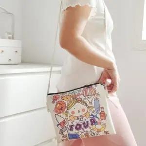 레자 프린팅 베스트 미니백 심플 스퀘어 숄더 크로스 (WFJE13K)