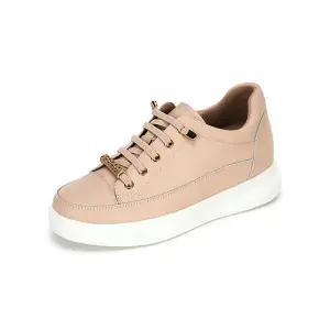 [무크]엠.무크 지유 소가죽 키높이 스니커즈 핑크베이지 516523312AP