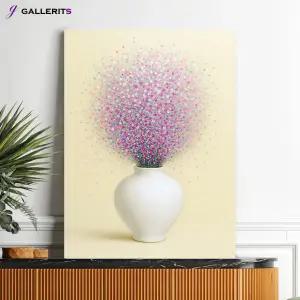 [갤러리츠] 만복 꽃 달항아리 인테리어 그림 거실 카페 액자 추상화 개업선물