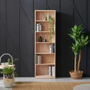 우아미가구 하현 고무나무 원목 6단 오픈 책장 600