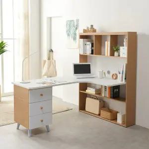 우아미가구 페리 책상 책장 세트 서랍형