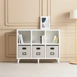 우아미가구 레피 수납정리함 멀티 2단 책장 다리형 1200