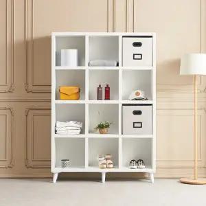 우아미가구 레피 수납정리함 멀티 4단 책장 다리형 1200