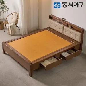 동서가구 편백나무 인볼브 가죽 수납형 황토 흙침대 Q 퀸 DF645665