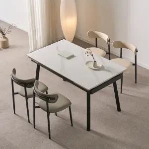 동서가구 캐빈 4인 확장형 포세린 세라믹 식탁세트 (의자4) DF645679