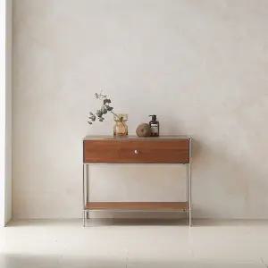 [우아미가구]누준온 스테인레스 원목 낮은 콘솔 800