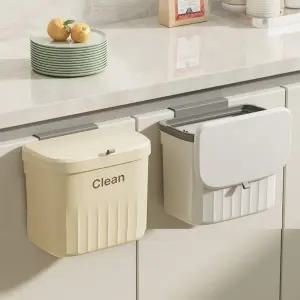 걸이형 주방 쓰레기통 부착형 무타공 씽크대 벽걸이 싱크대 음식물 휴지통 화장실