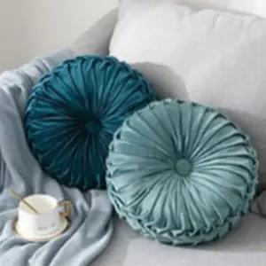 호박쿠션 인테리어 침대 쇼파 소파 거실 플리츠 원형 동그란 둥근 벨벳 호박 방석 쿠션