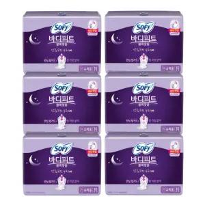 쏘피 바디피트 볼록맞춤 슈퍼롱 오버나이트 생리대 42cm 10개 x 6팩 소피
