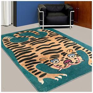 호랑이 러그 거실 침실 방 럭셔리 흰색 120x160cm 흡수성 중형