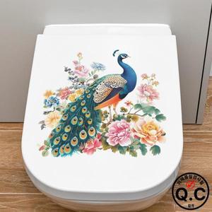 자기 접착 성 Pvc 스티커 공작 모란 꽃 화장실 세트 방에 대 한 욕실 벽 예술에 이동식 데 칼