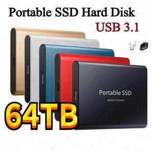 핸드폰 휴대용 SSD C타입 USB 3.1 노트북 데스크탑용 플래시 메모리 디스크 외장 M.2 하드 드라이브 60TB 30TB 16TB 8TB 4TB