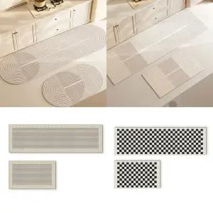 구조토발매트 주방 부엌 거실 싱크대 앞 빨아쓰는 스트라이프 체크 규조토 바닥 발 수건 매트