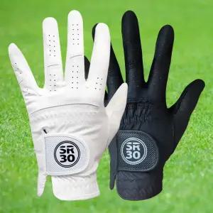 SR30 주니어용 골프장갑 화이트 블랙 양손 16호,17호 세탁가능 미끄럼방지 논슬립